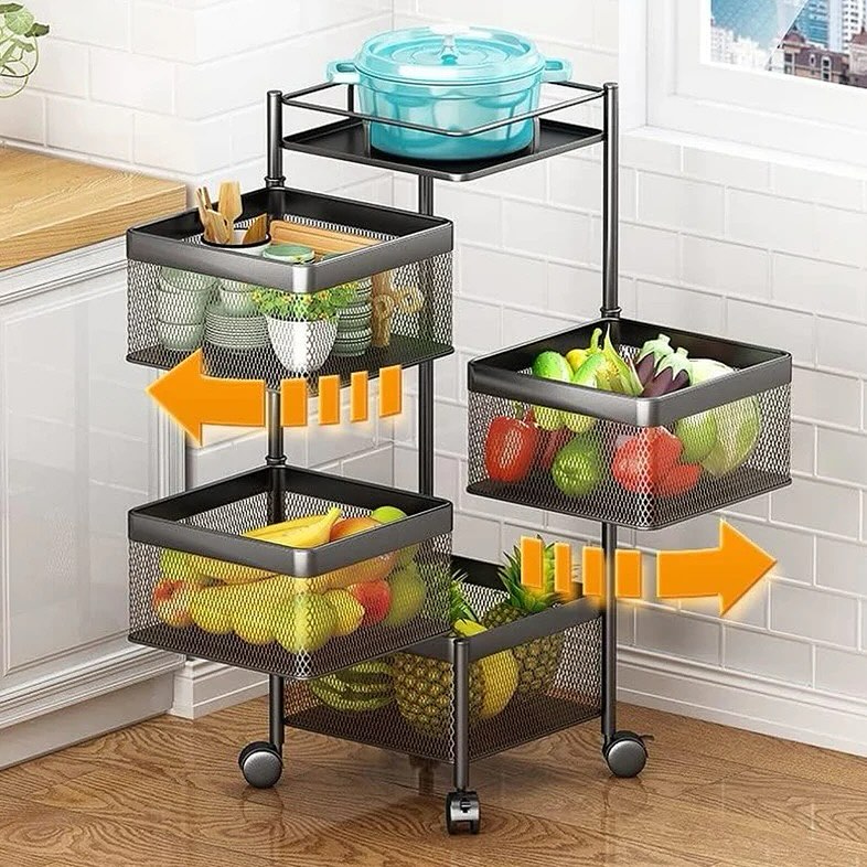 4 Layer Round Shape Kitchen Rack - Image 3