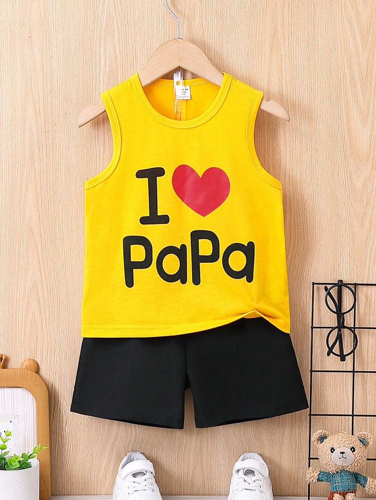 Baby Tshirt and Pant Set- Yellow-black