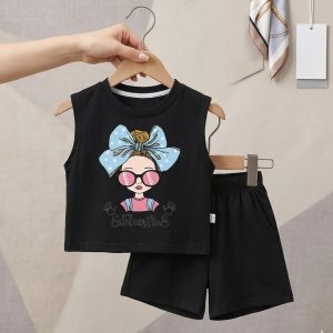 Baby Tshirt and Pant Set- Black