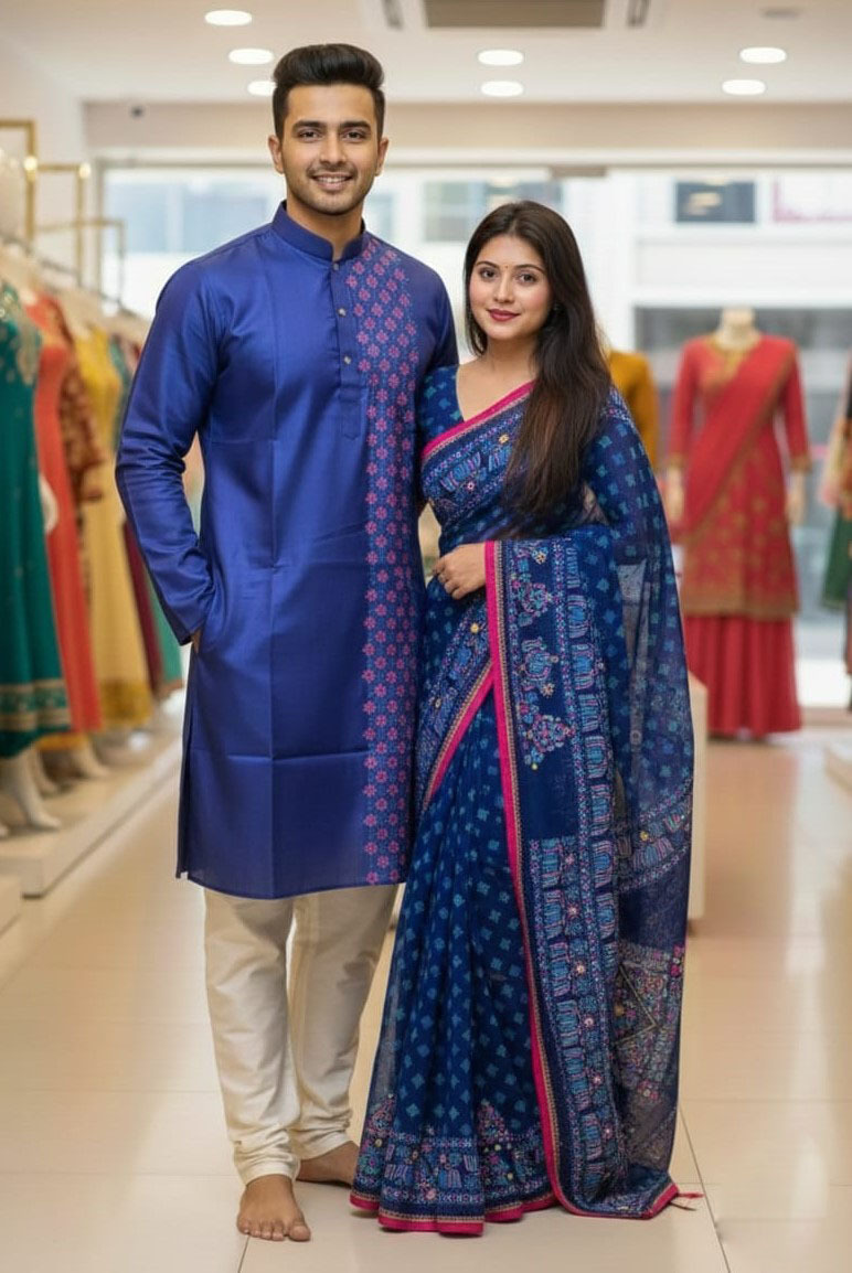 Couple Sharee and Panjabi - Image 6