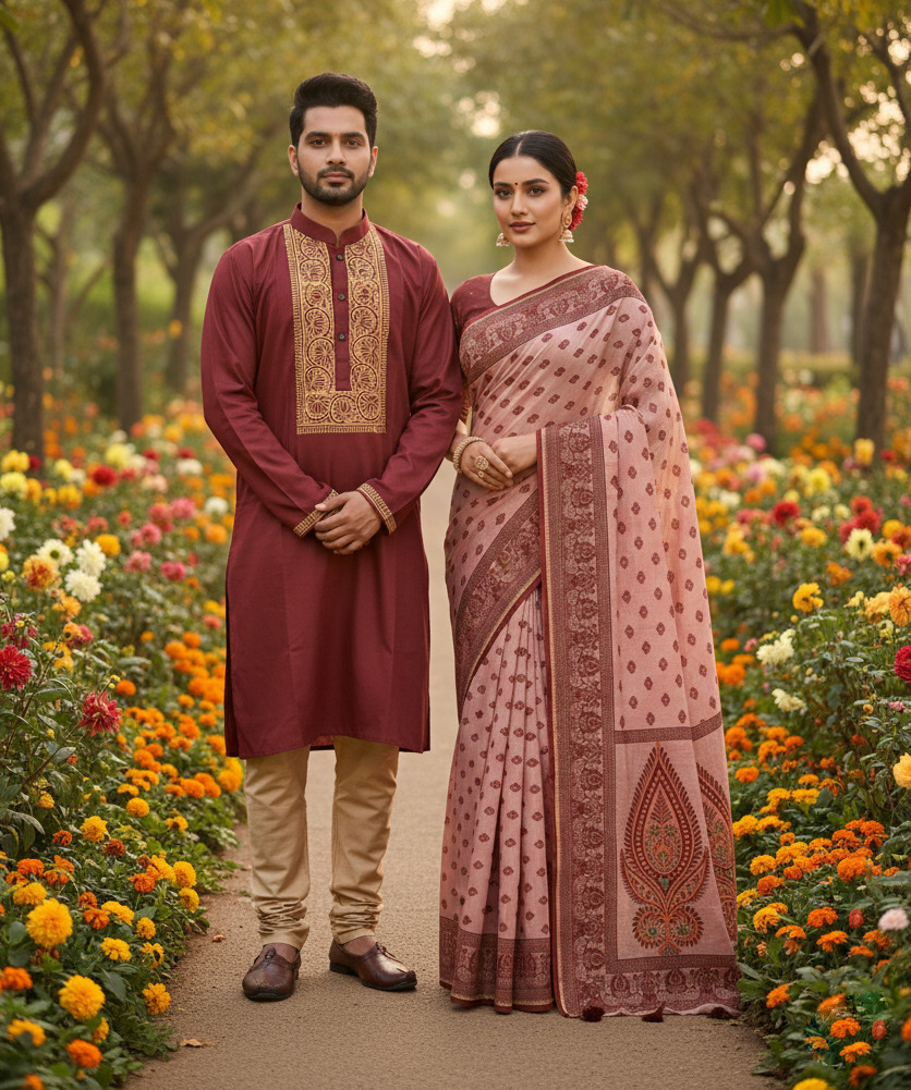 Couple Sharee and Panjabi - Image 5