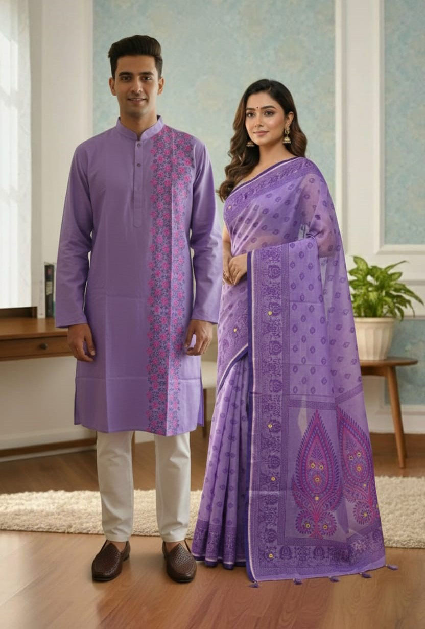 Couple Sharee and Panjabi - Image 3