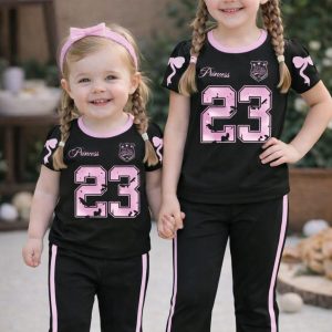 Half Sleeve T-shirt and Pant Set- Black Combination