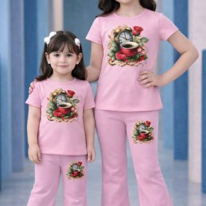 Half Sleeve T-shirt and Pant Set-print