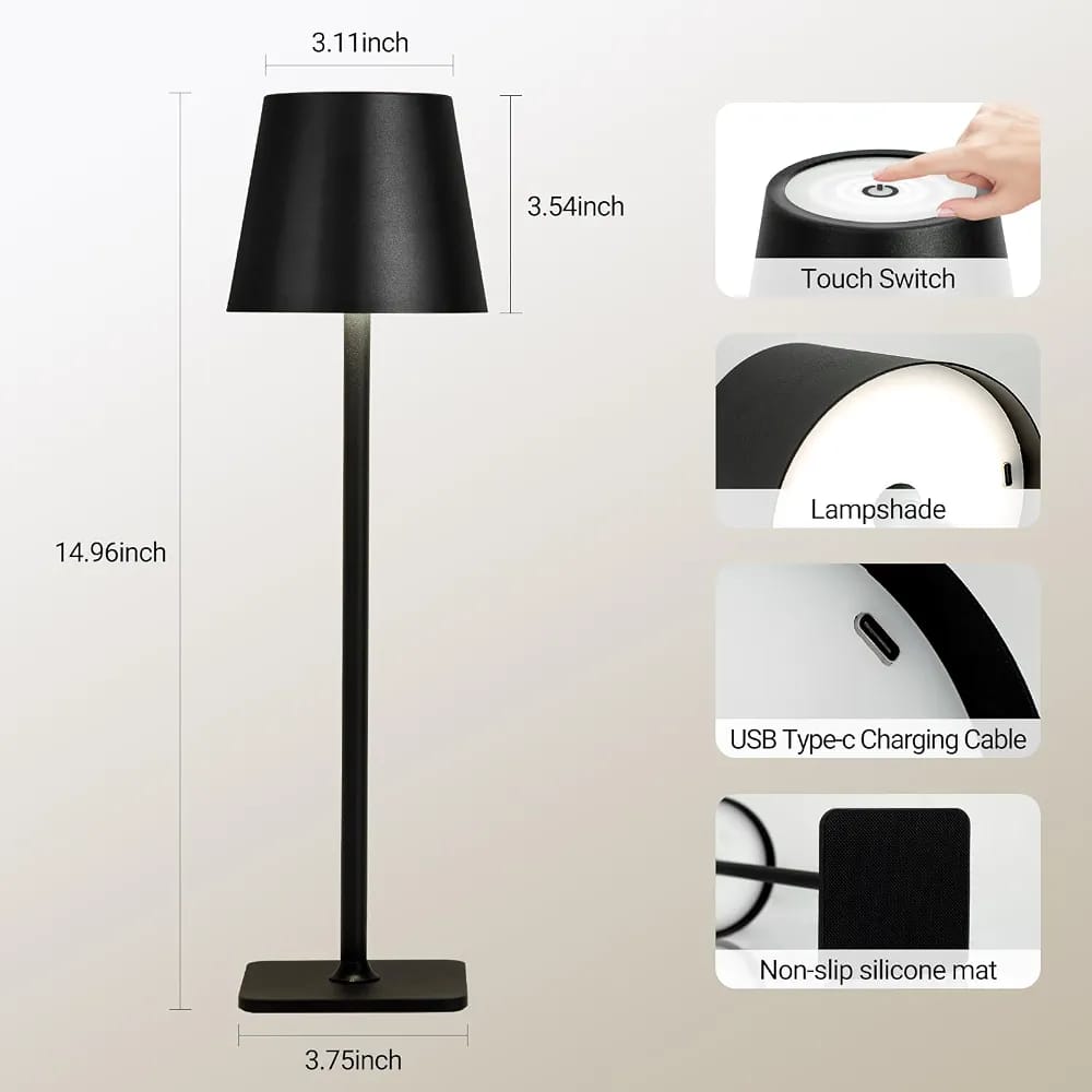 Modern Cordless LED Table Lamp – Rechargeable USB Touch Control Atmosphere Light - Image 3