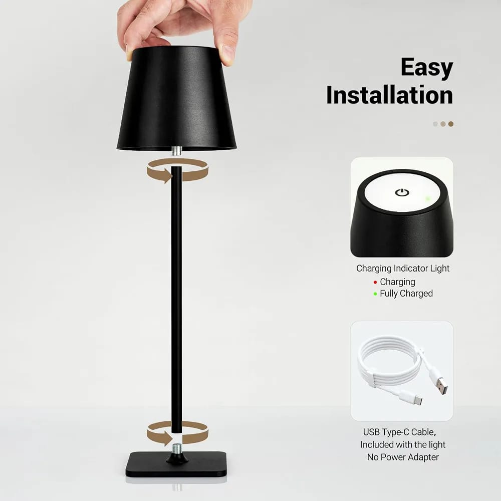 Modern Cordless LED Table Lamp – Rechargeable USB Touch Control Atmosphere Light - Image 2