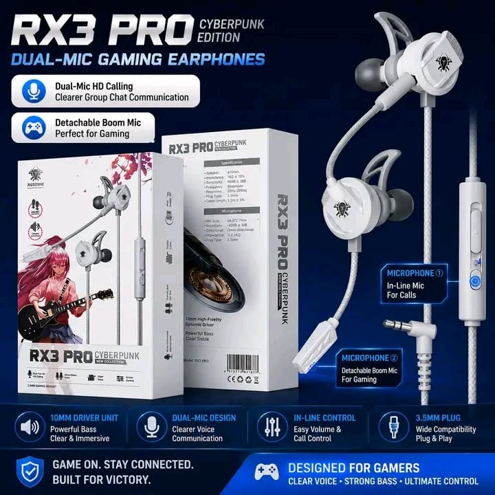 Plextone RX3 Pro Cyberpunk Gaming Earphone (3.5mm)